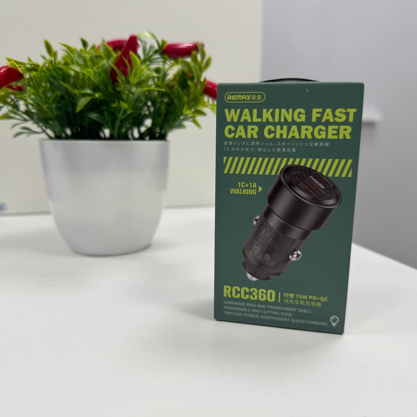 Автомобильное зарядное устройство Remax RCC360 Walking Series 75W PD+QC (1C+1A)